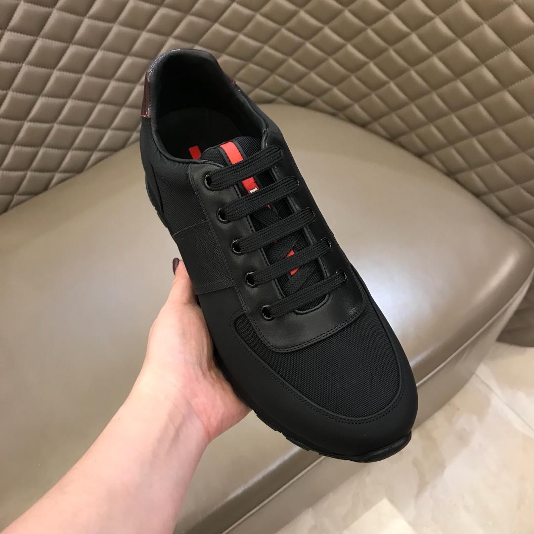 Prada Fashion Sneakers Black and red heel with black sole MS02971