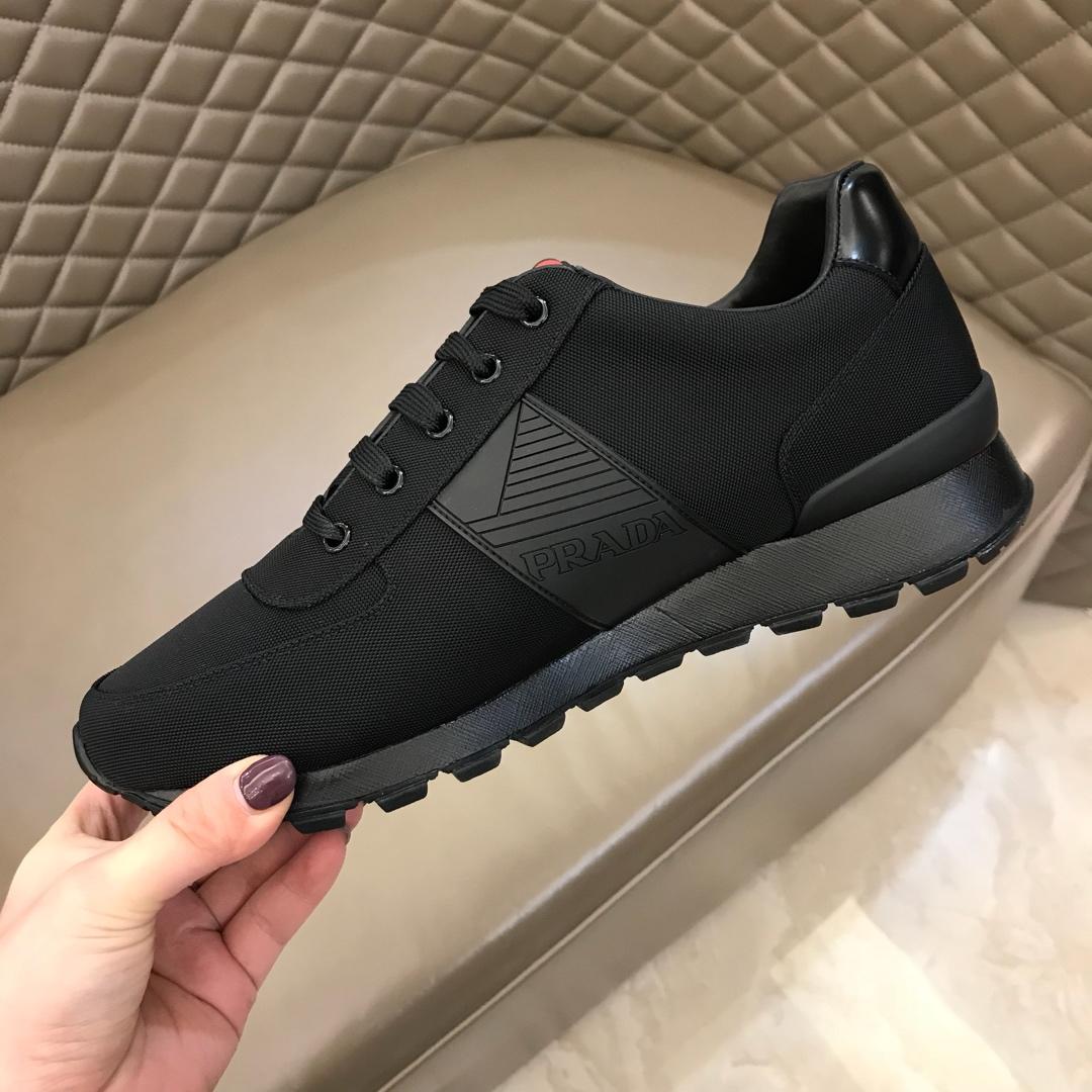 Prada Fashion Sneakers Black and Prada patches with black sole MS02963