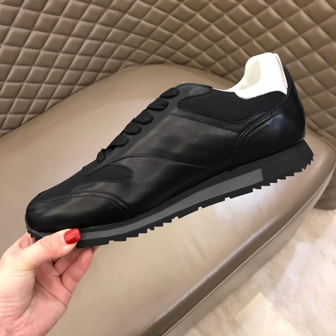 Prada Fashion Sneakers Black and Prada patches with black sole MS02962