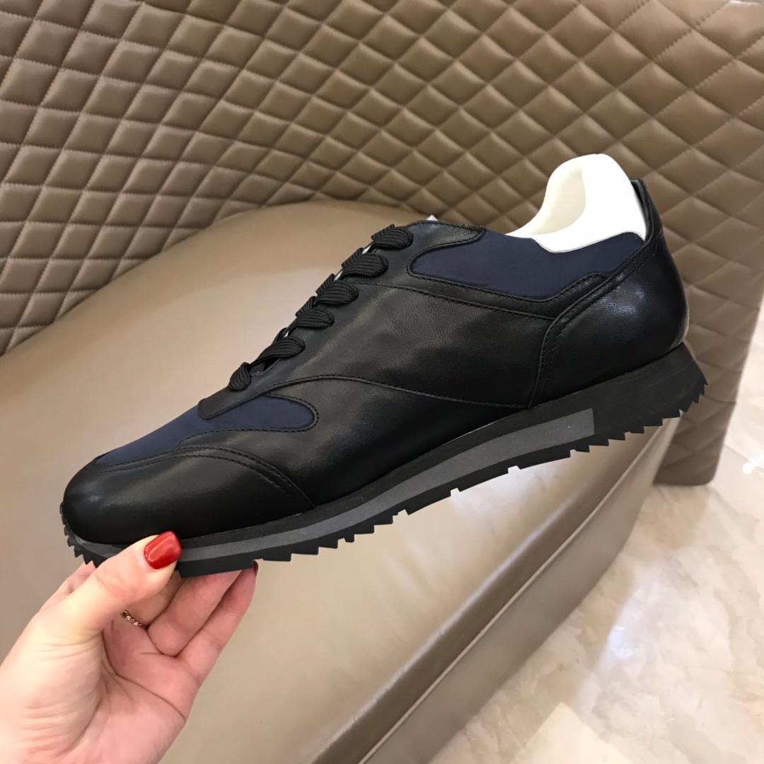 Prada Fashion Sneakers Black and Prada patches with black sole MS02961