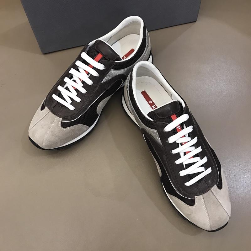 Prada Fashion Sneakers Black and grey suede with white soles MS02930