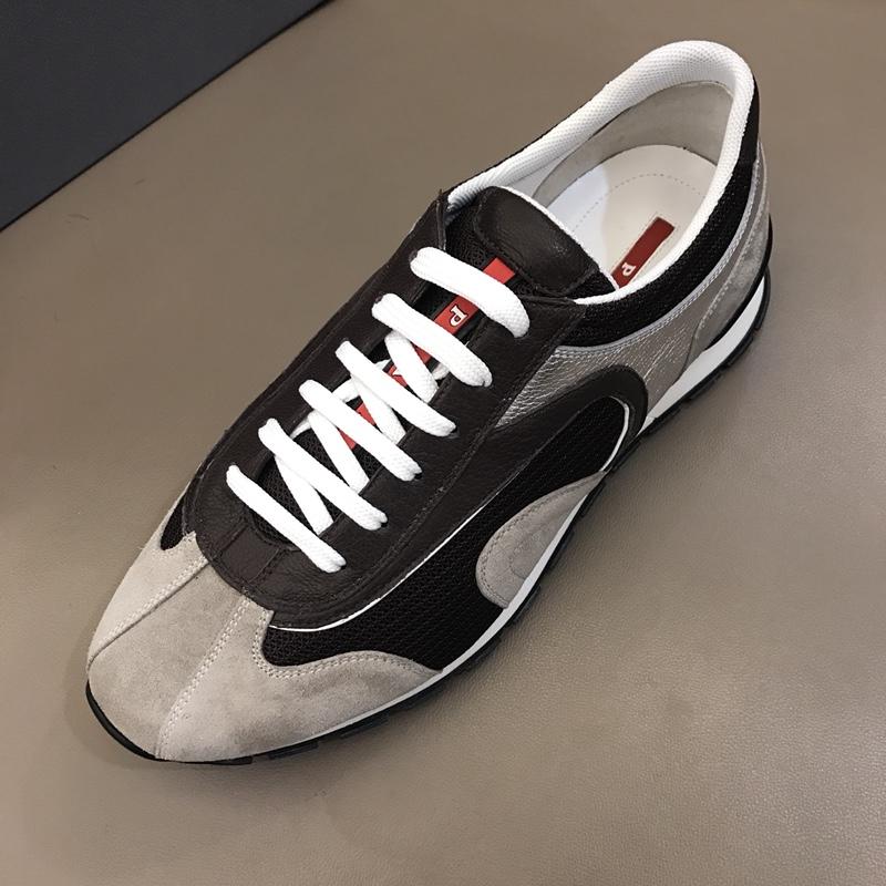 Prada Fashion Sneakers Black and grey suede with white soles MS02930