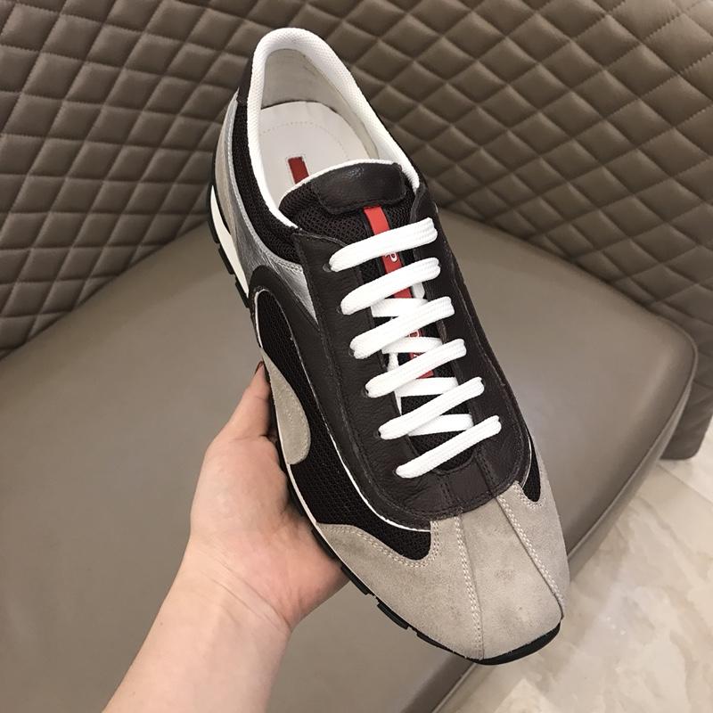 Prada Fashion Sneakers Black and grey suede with white soles MS02930