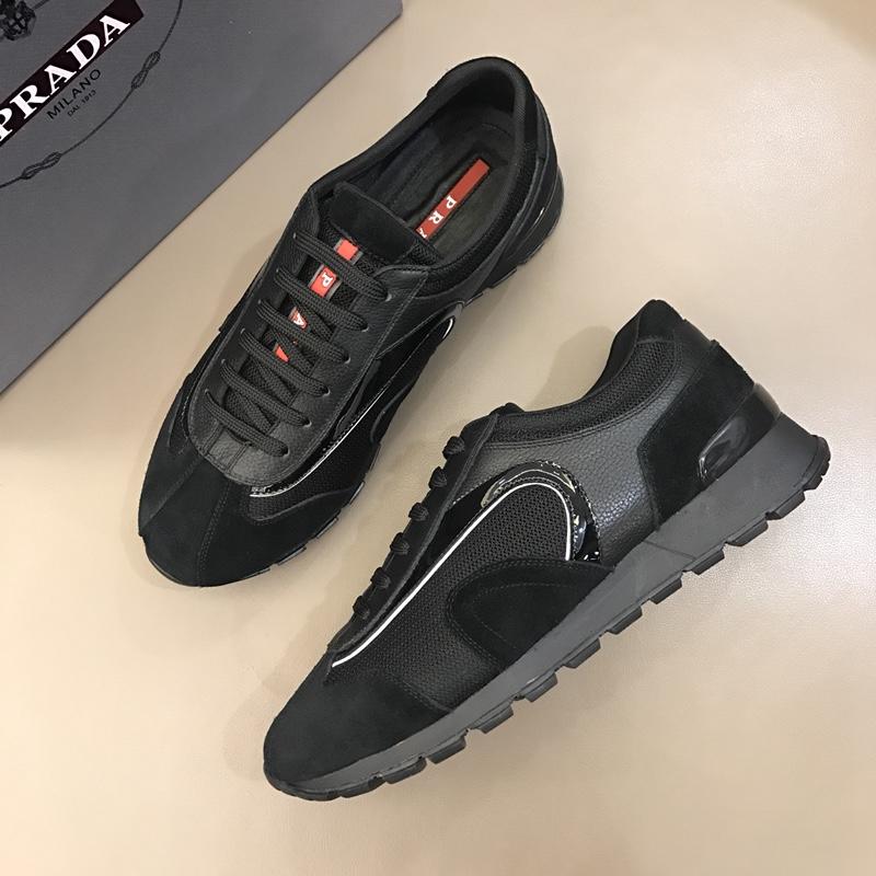 Prada Fashion Sneakers Black and black suede with black sole MS02932