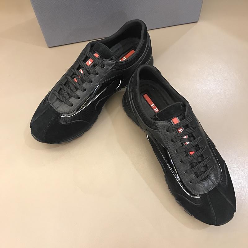 Prada Fashion Sneakers Black and black suede with black sole MS02932