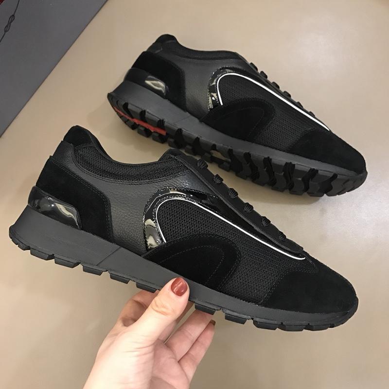 Prada Fashion Sneakers Black and black suede with black sole MS02932