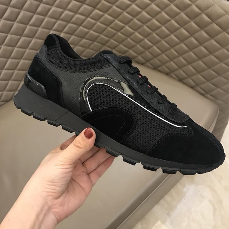Prada Fashion Sneakers Black and black suede with black sole MS02932