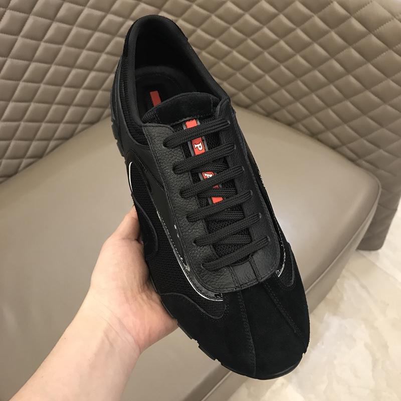 Prada Fashion Sneakers Black and black suede with black sole MS02932