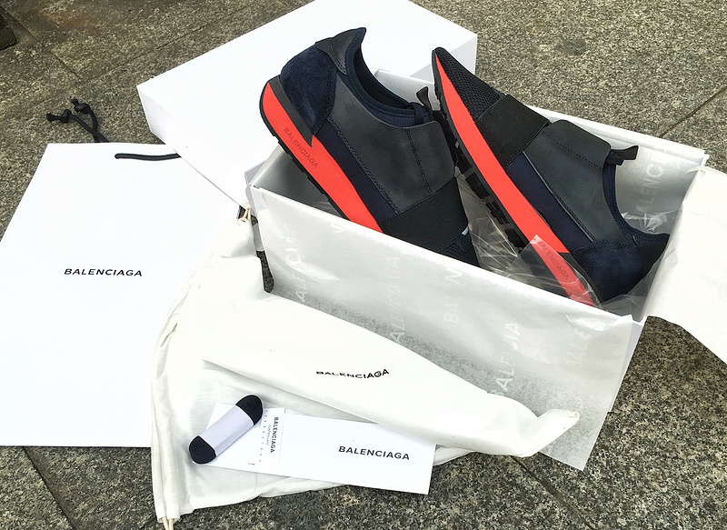 Perfect Quality Balenciaga Race Runners Multimaterial Contrasted Runners Navy Red