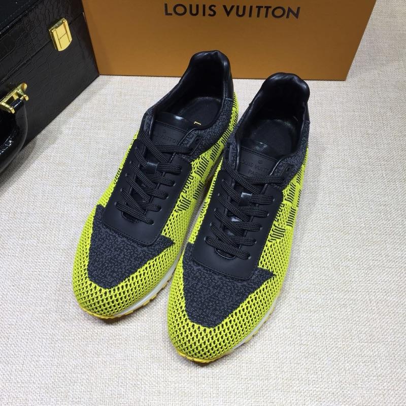lv Perfect Quality Sneakers Yellow and grey mesh gauze with white sole MS071006