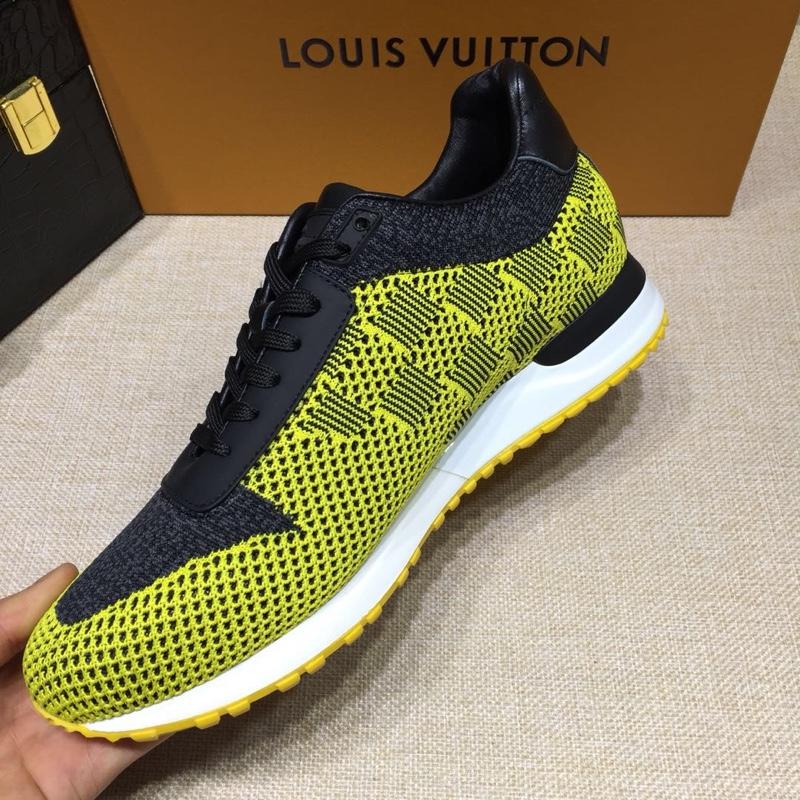 lv Perfect Quality Sneakers Yellow and grey mesh gauze with white sole MS071006