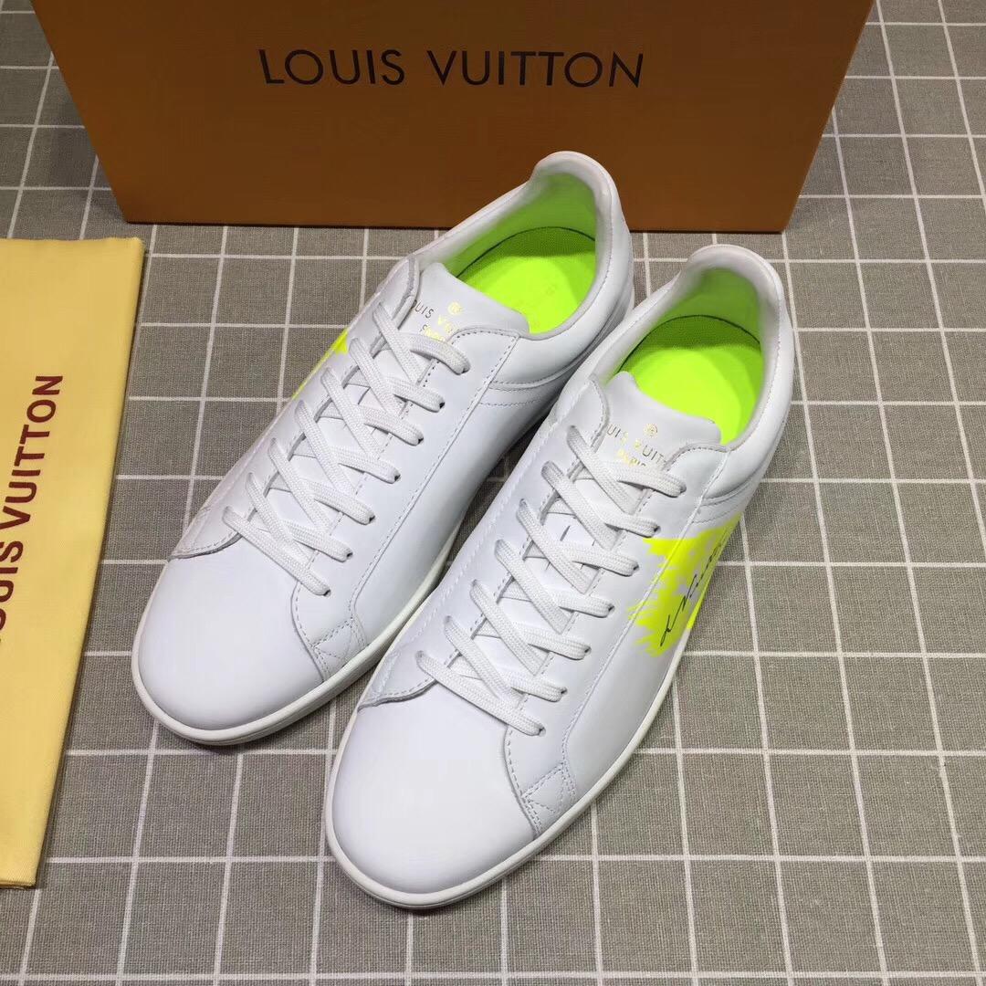 lv Perfect Quality Sneakers White and yellow LV chevron with white sole MS071051