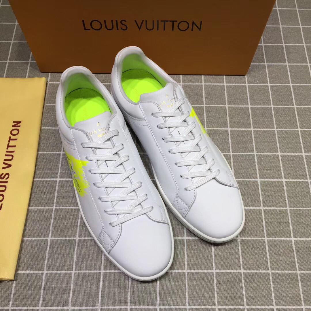 lv Perfect Quality Sneakers White and yellow LV chevron with white sole MS071051
