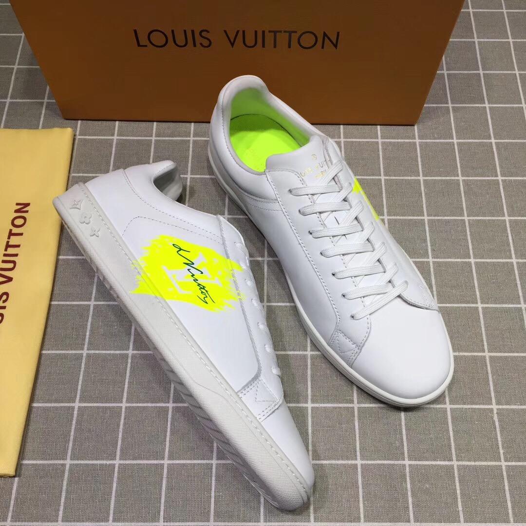 lv Perfect Quality Sneakers White and yellow LV chevron with white sole MS071051