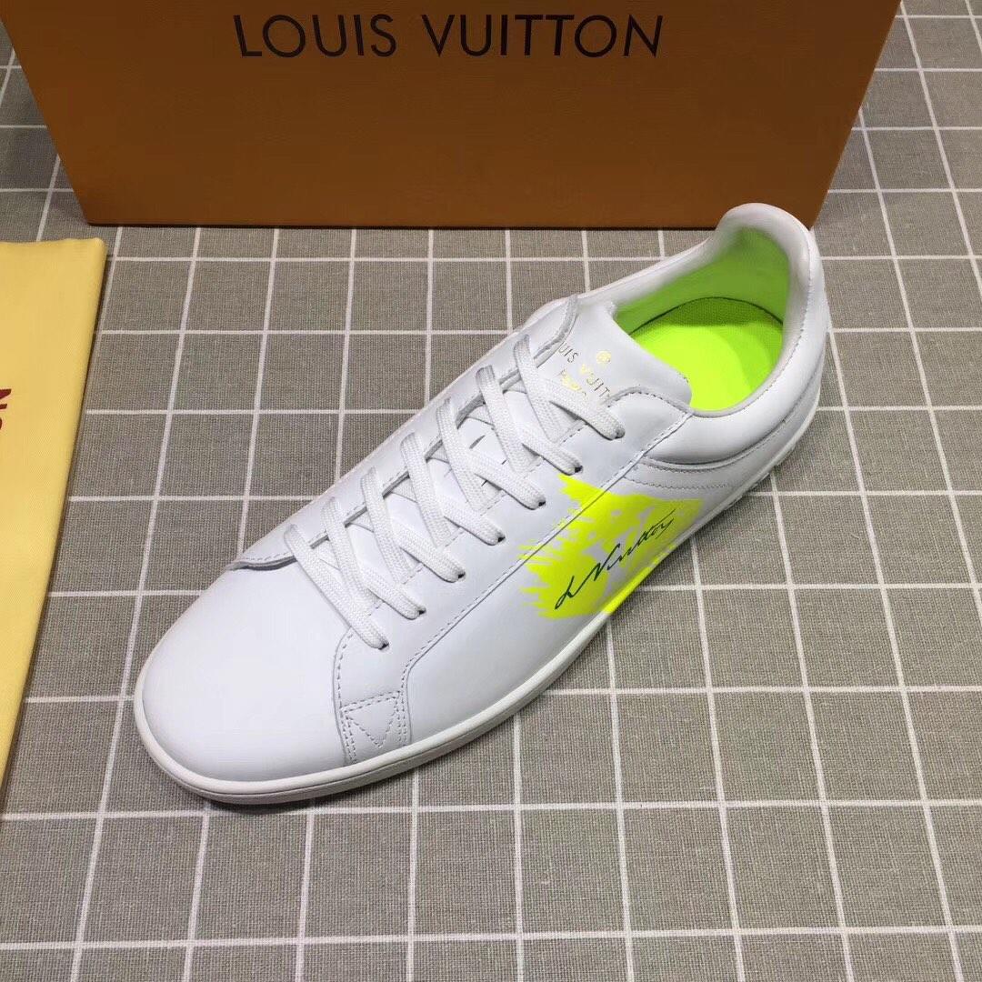 lv Perfect Quality Sneakers White and yellow LV chevron with white sole MS071051