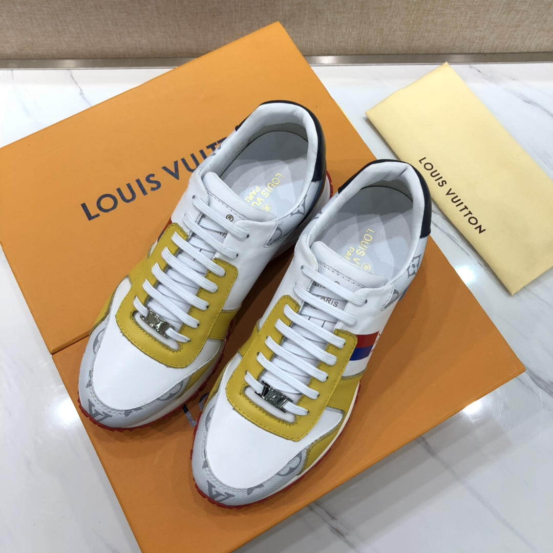 lv Perfect Quality Sneakers White and yellow leather details with white sole MS071129