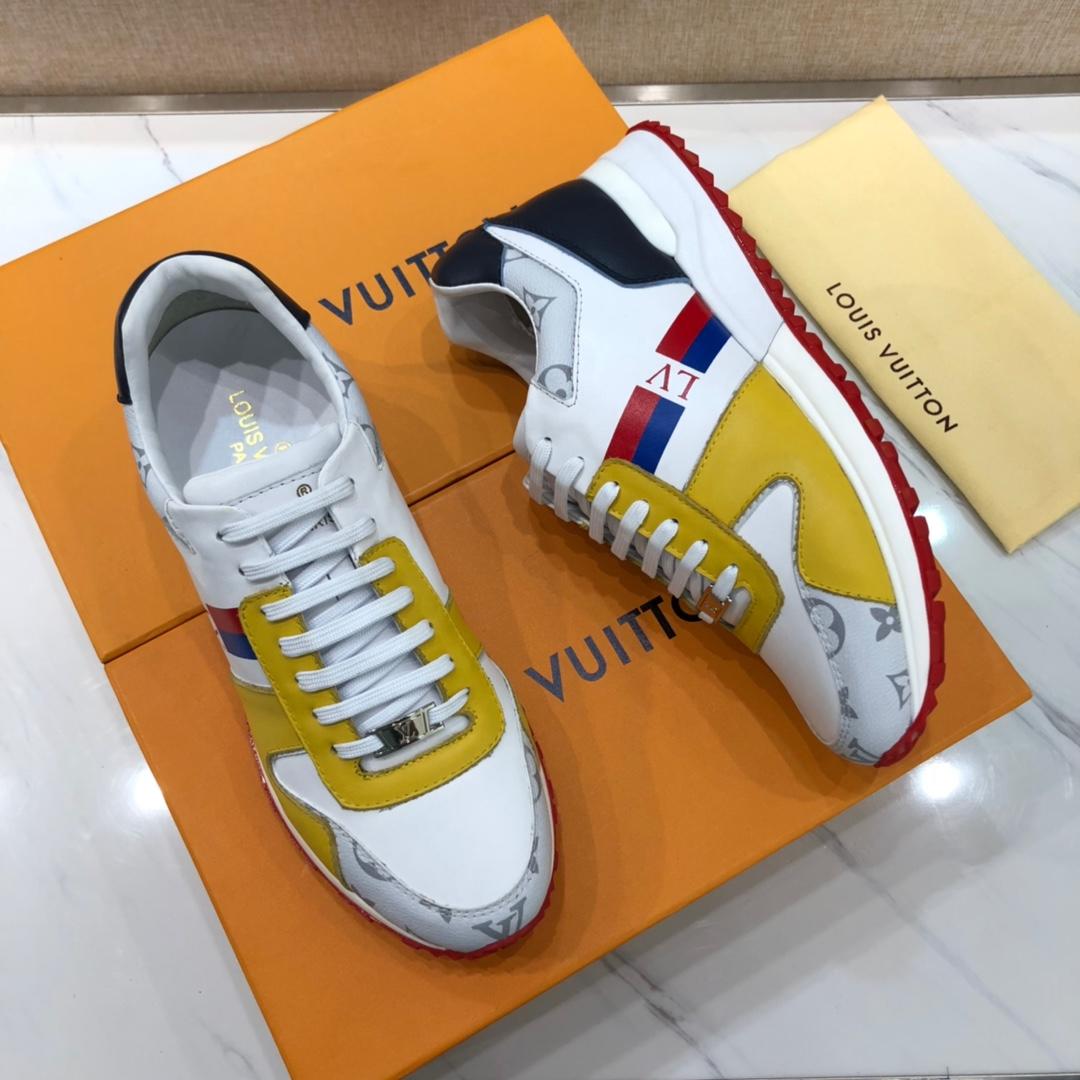 lv Perfect Quality Sneakers White and yellow leather details with white sole MS071129