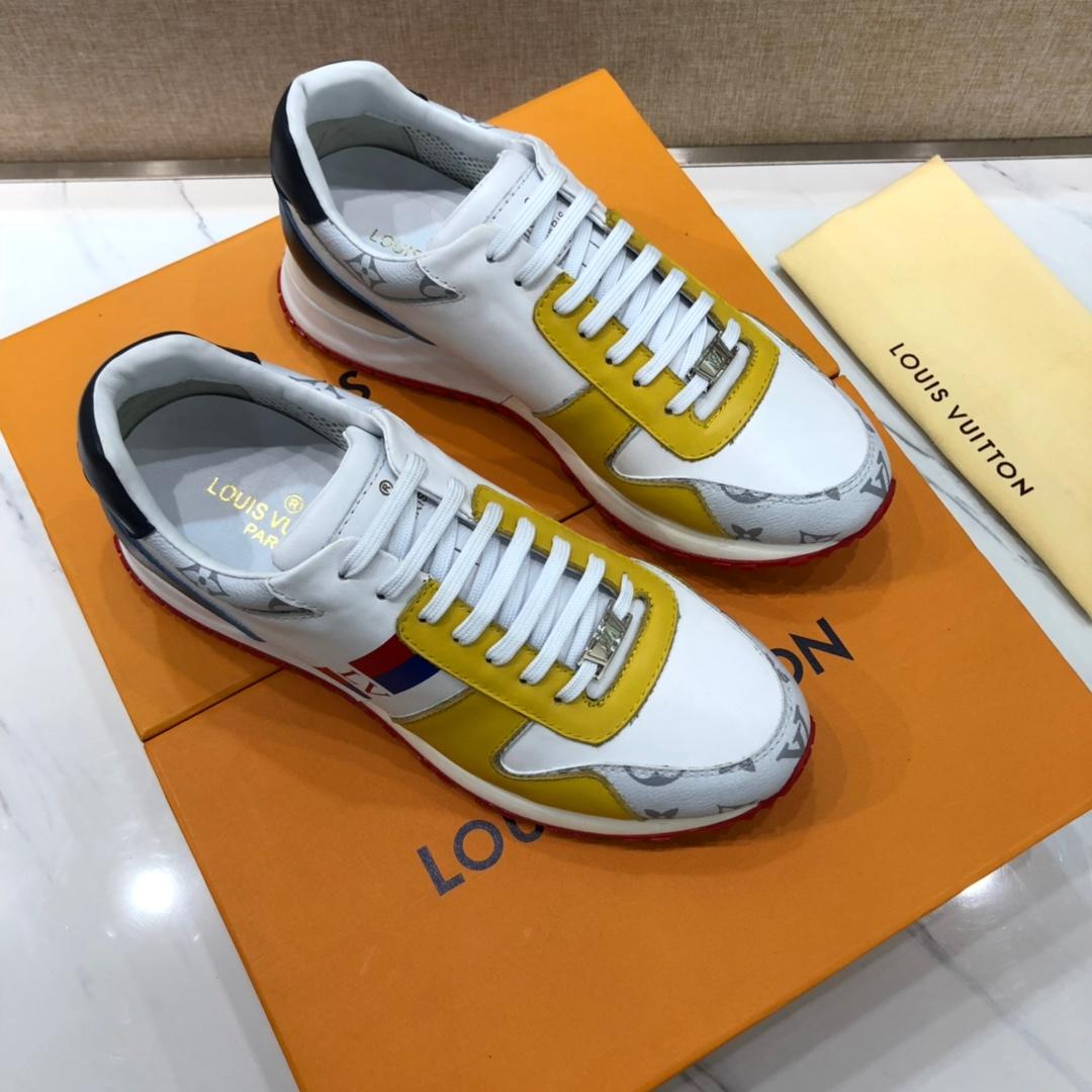 lv Perfect Quality Sneakers White and yellow leather details with white sole MS071129