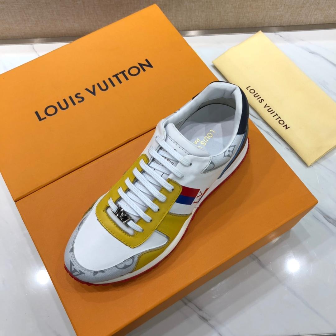 lv Perfect Quality Sneakers White and yellow leather details with white sole MS071129