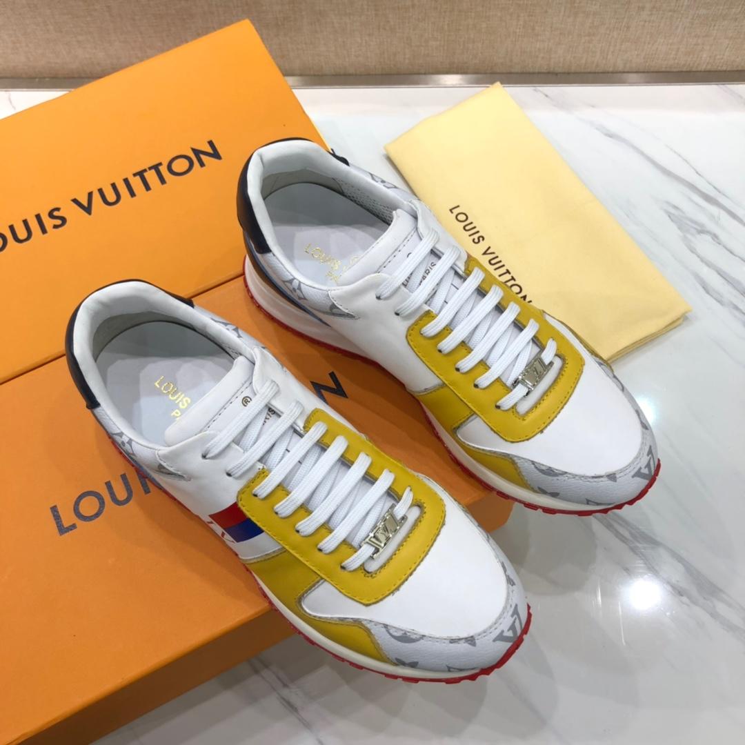 lv Perfect Quality Sneakers White and yellow leather details with white sole MS071129