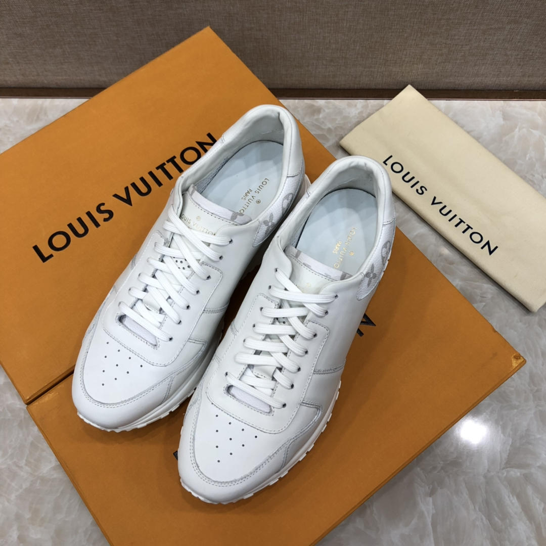 lv Perfect Quality Sneakers White and white Monogram print trim and white sole MS071059