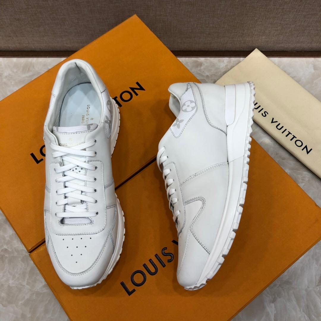 lv Perfect Quality Sneakers White and white Monogram print trim and white sole MS071059