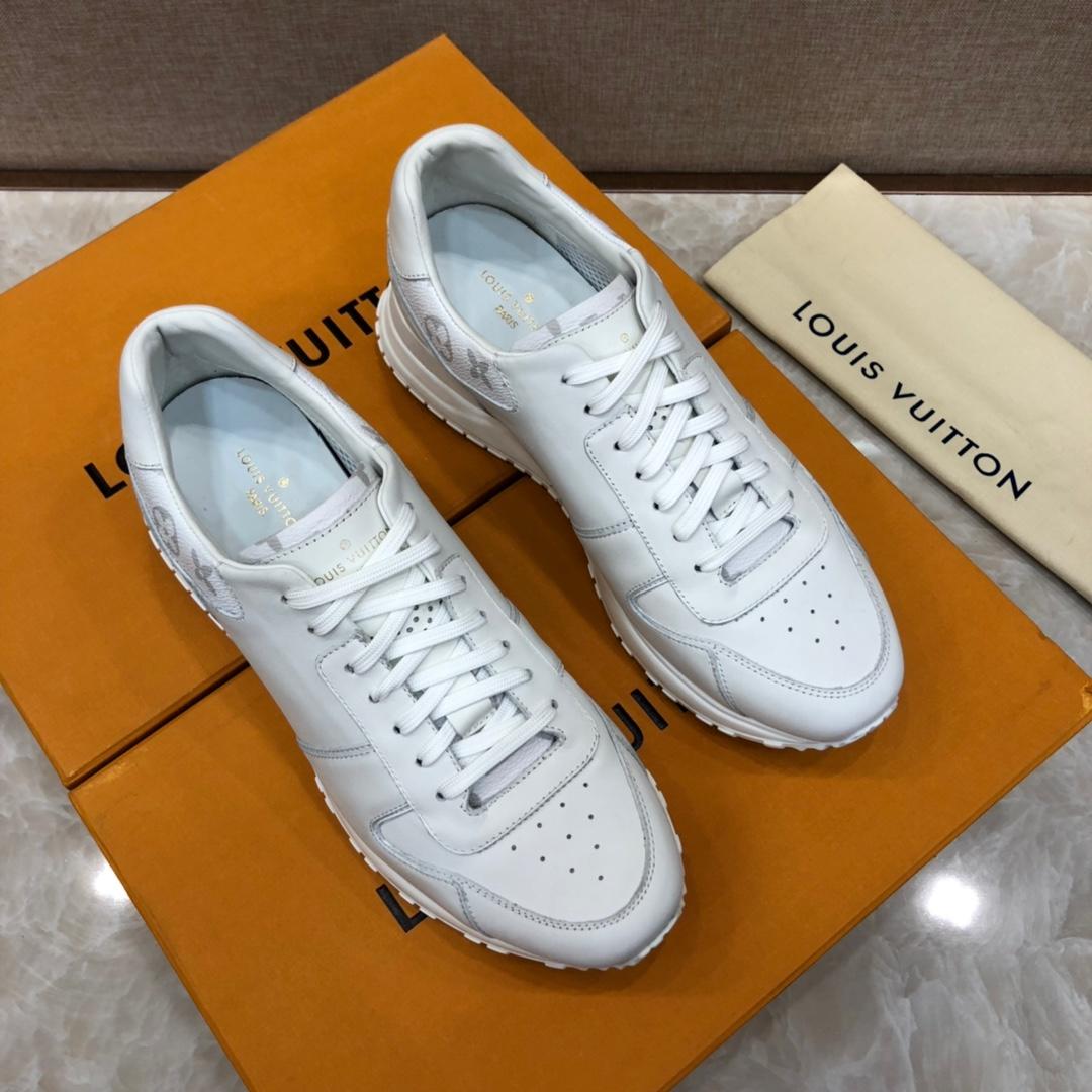 lv Perfect Quality Sneakers White and white Monogram print trim and white sole MS071059