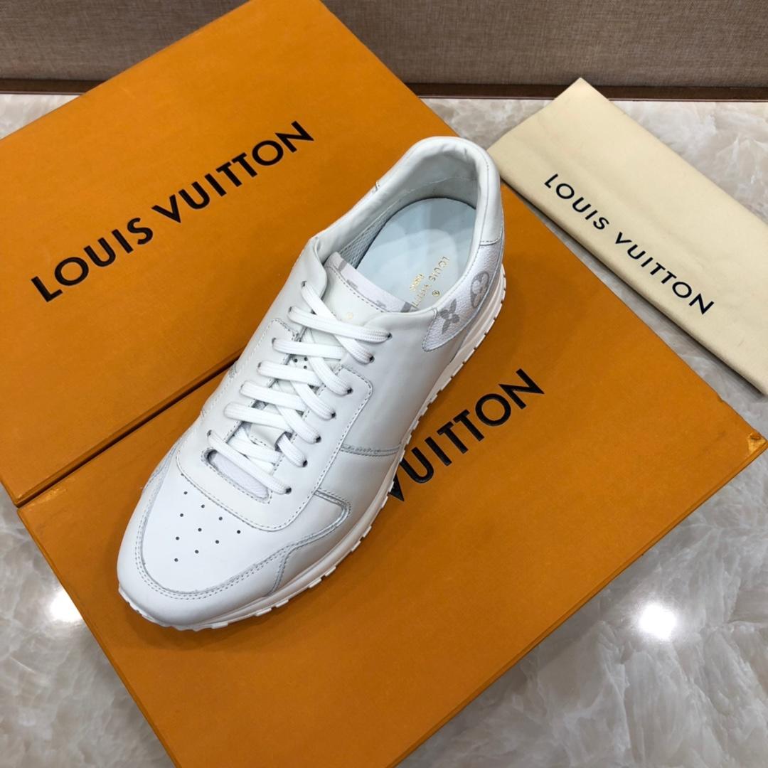 lv Perfect Quality Sneakers White and white Monogram print trim and white sole MS071059