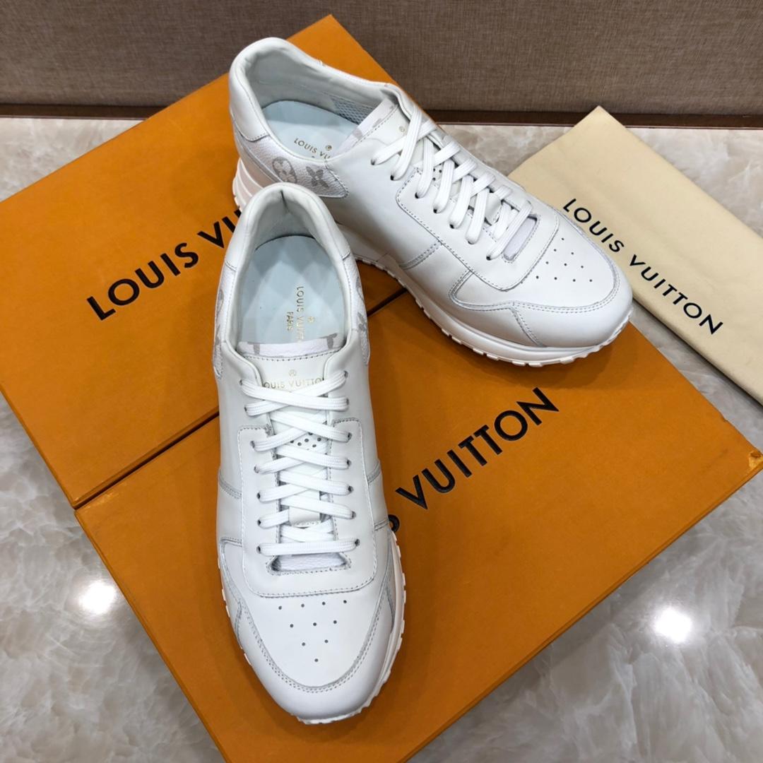 lv Perfect Quality Sneakers White and white Monogram print trim and white sole MS071059