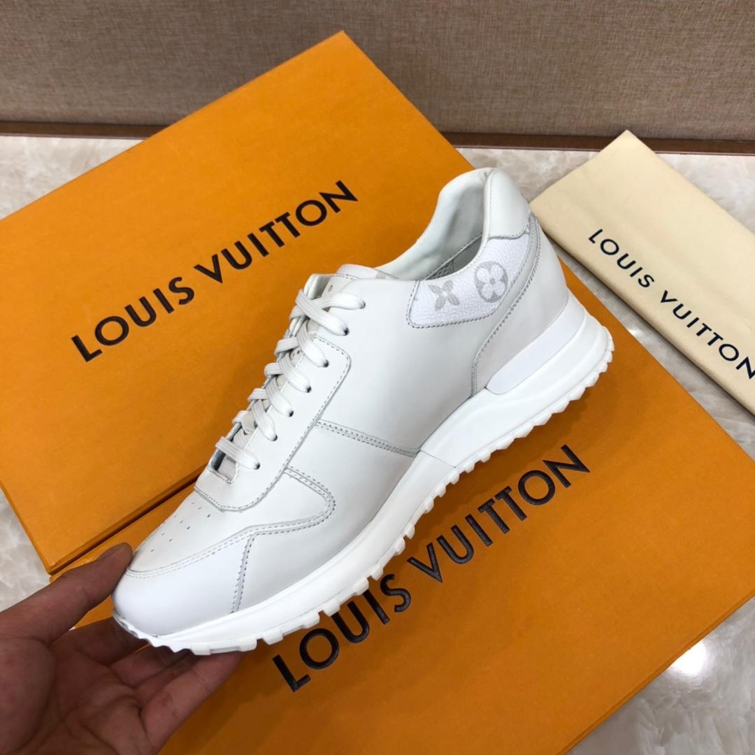 lv Perfect Quality Sneakers White and white Monogram print trim and white sole MS071059