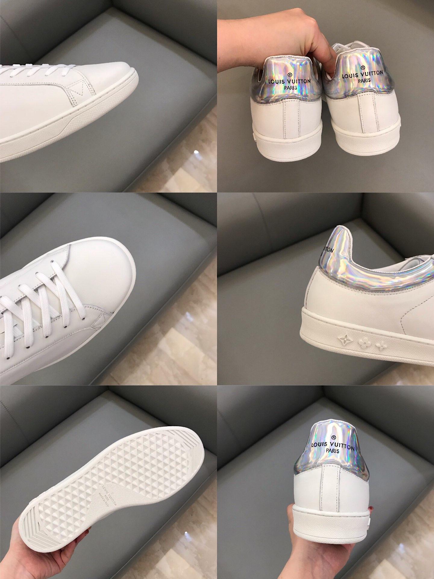 lv Perfect Quality Sneakers White and silver trim and white sole MS02838