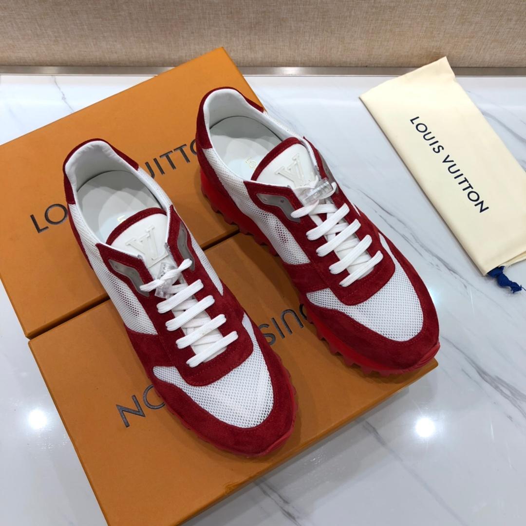 lv Perfect Quality Sneakers White and red suede with red soles MS071010