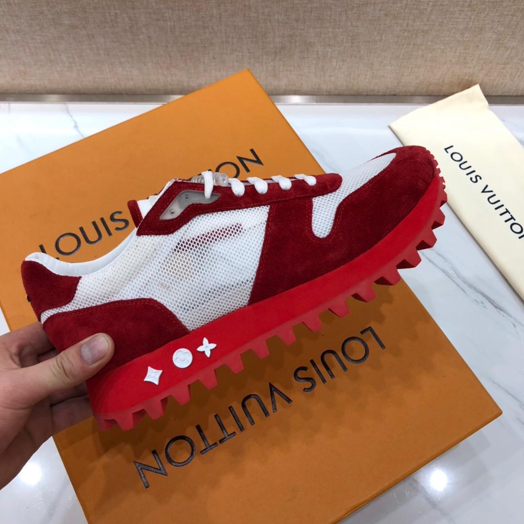 lv Perfect Quality Sneakers White and red suede with red soles MS071010