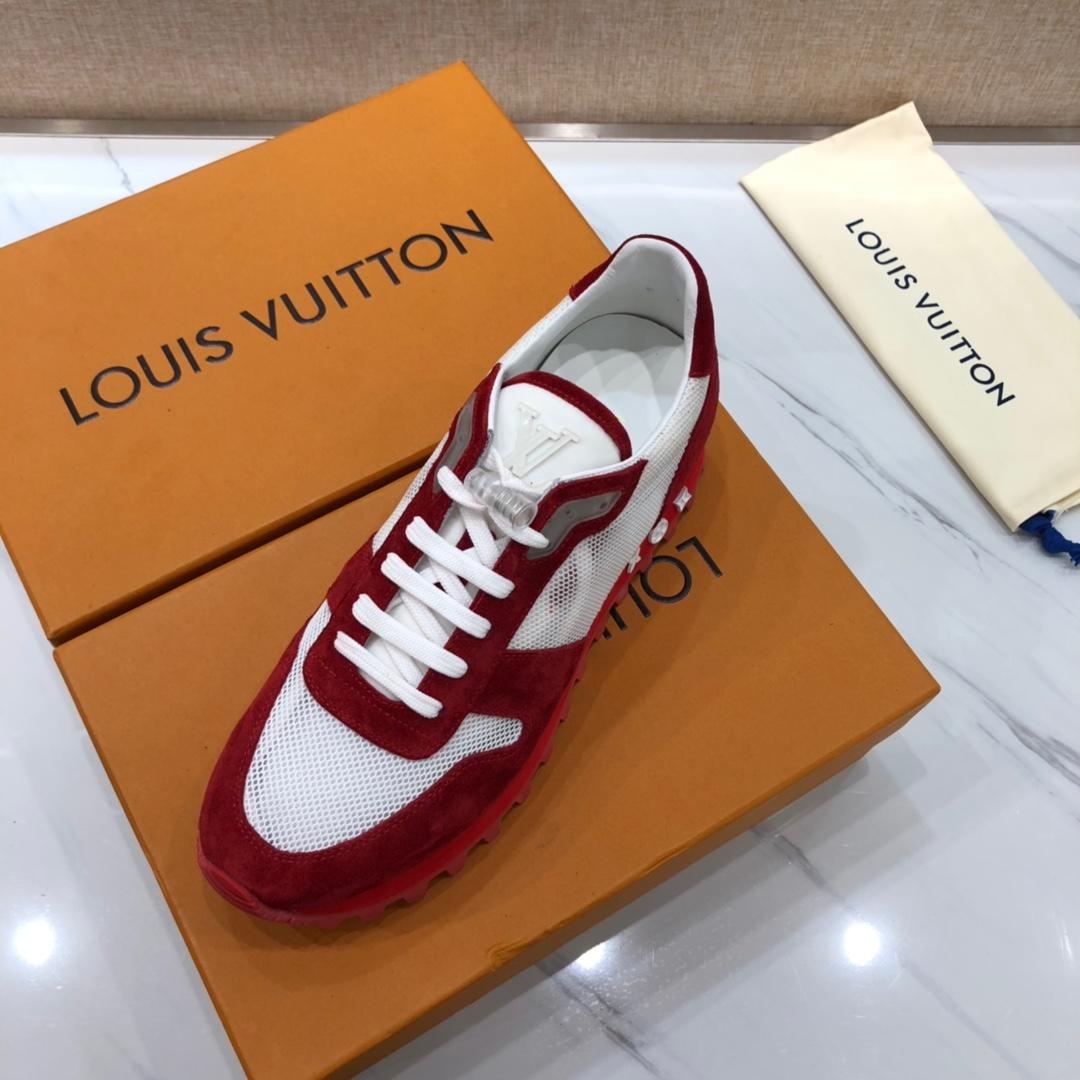 lv Perfect Quality Sneakers White and red suede with red soles MS071010