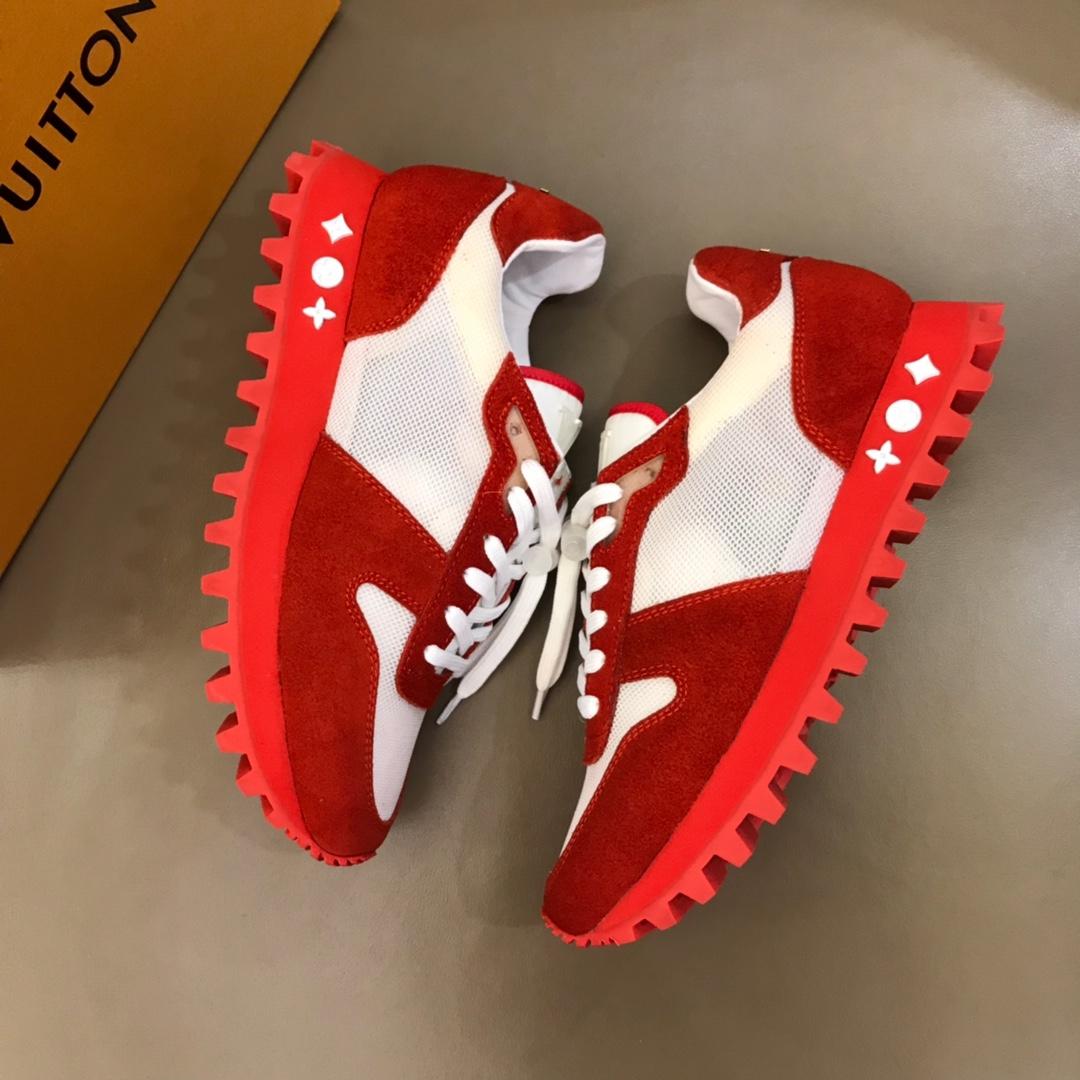 lv Perfect Quality Sneakers White and red suede with red soles MS02817