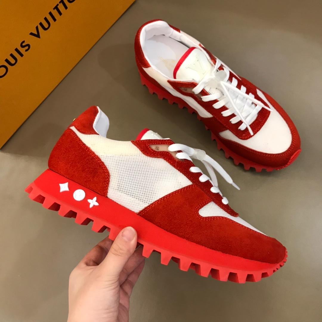lv Perfect Quality Sneakers White and red suede with red soles MS02817