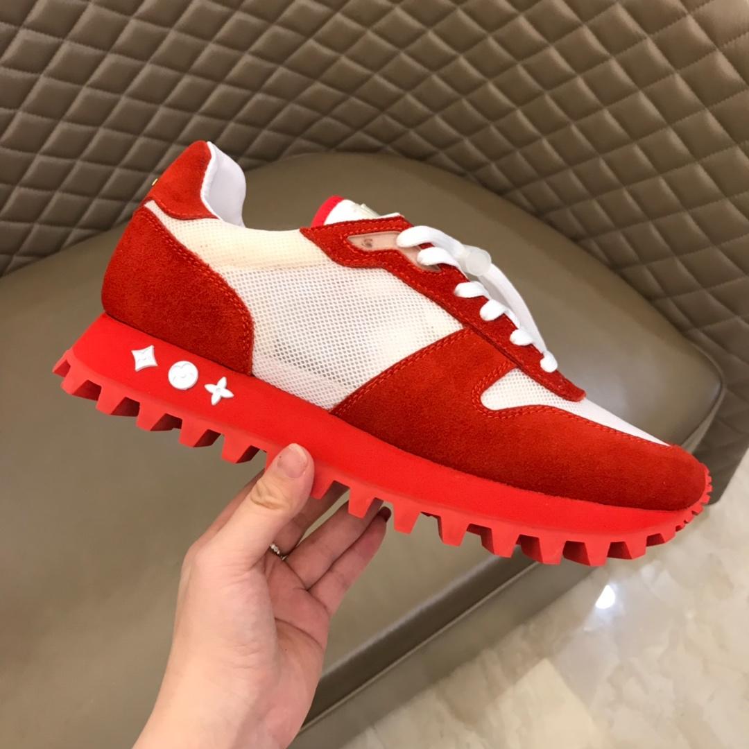 lv Perfect Quality Sneakers White and red suede with red soles MS02817