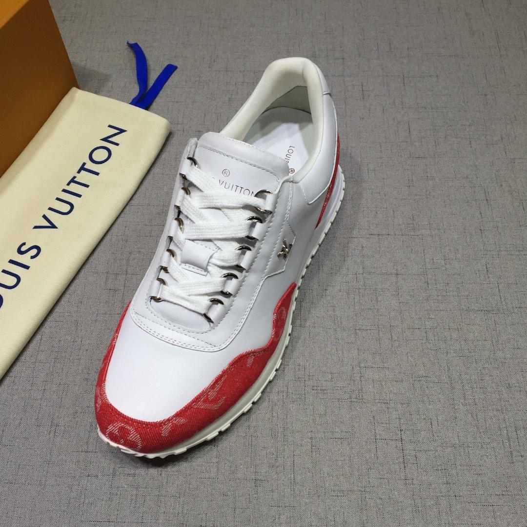 lv Perfect Quality Sneakers White and red Monogram detail with white sole MS071093