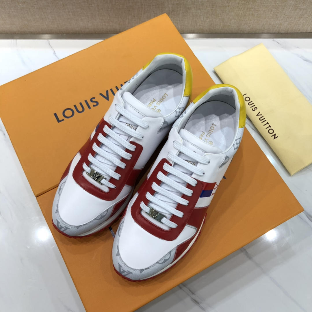 lv Perfect Quality Sneakers White and red leather details with white sole MS071132