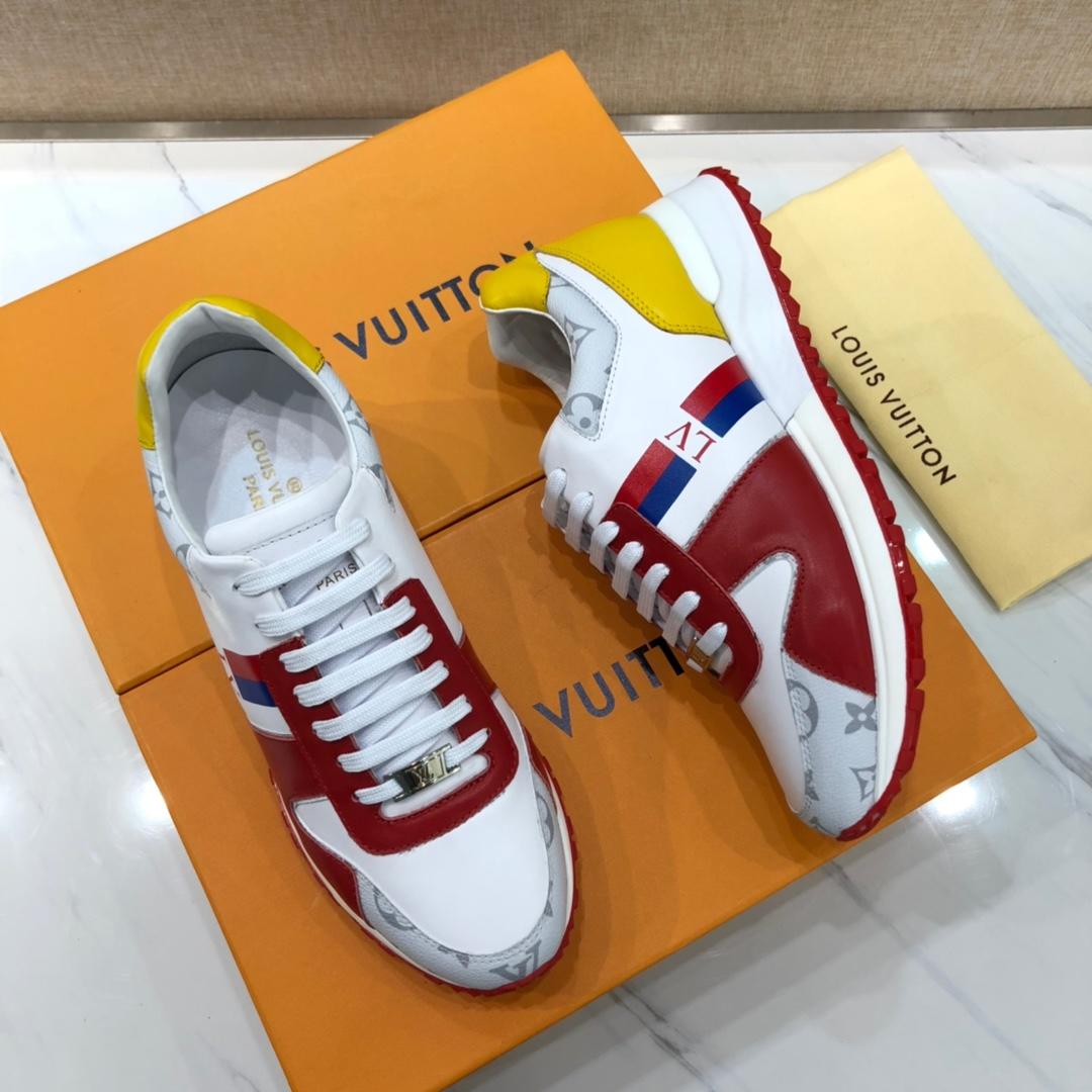 lv Perfect Quality Sneakers White and red leather details with white sole MS071132