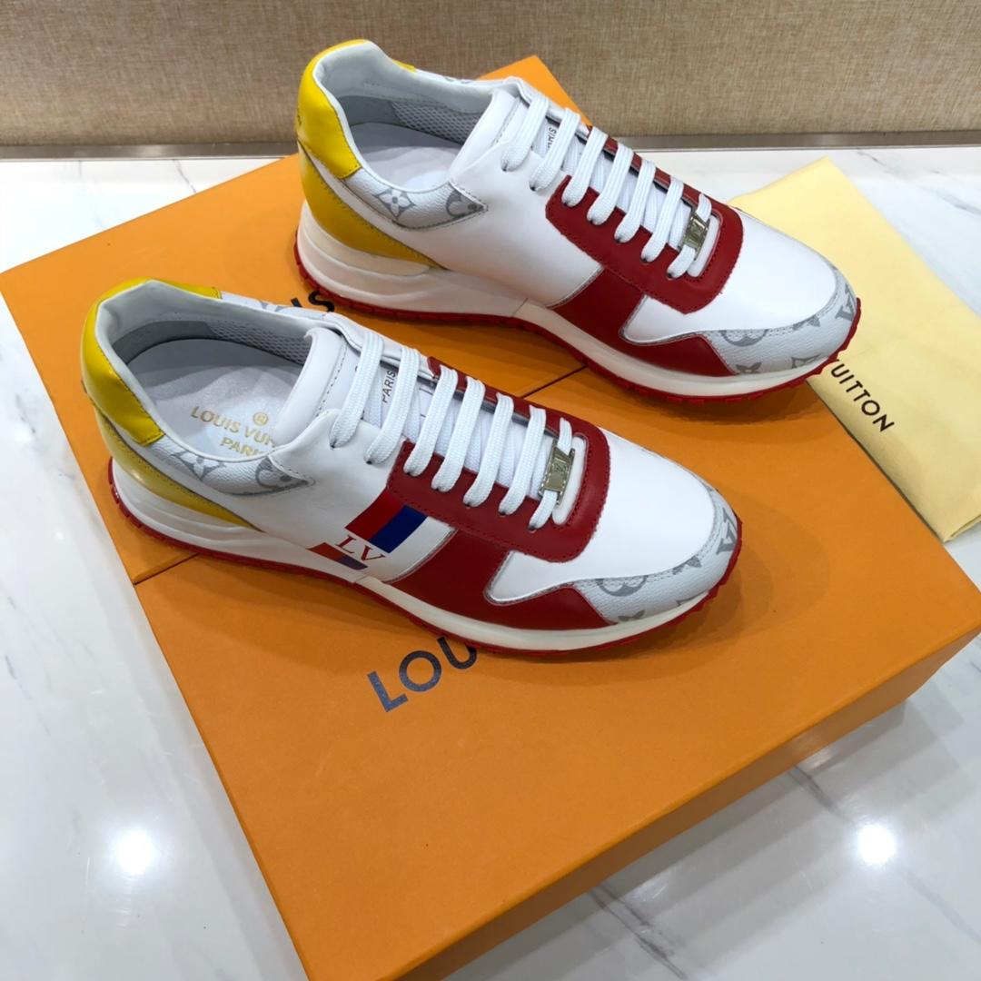 lv Perfect Quality Sneakers White and red leather details with white sole MS071132