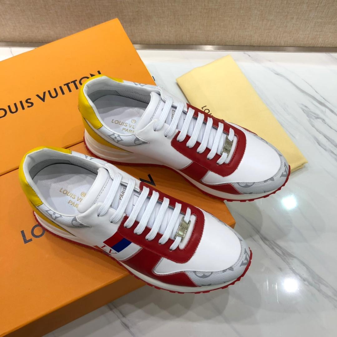 lv Perfect Quality Sneakers White and red leather details with white sole MS071132