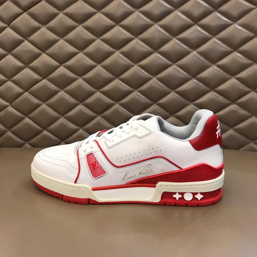 lv Perfect Quality Sneakers White and red details and white sole MS021033