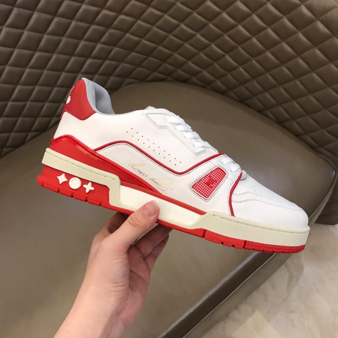 lv Perfect Quality Sneakers White and red details and white sole MS021033