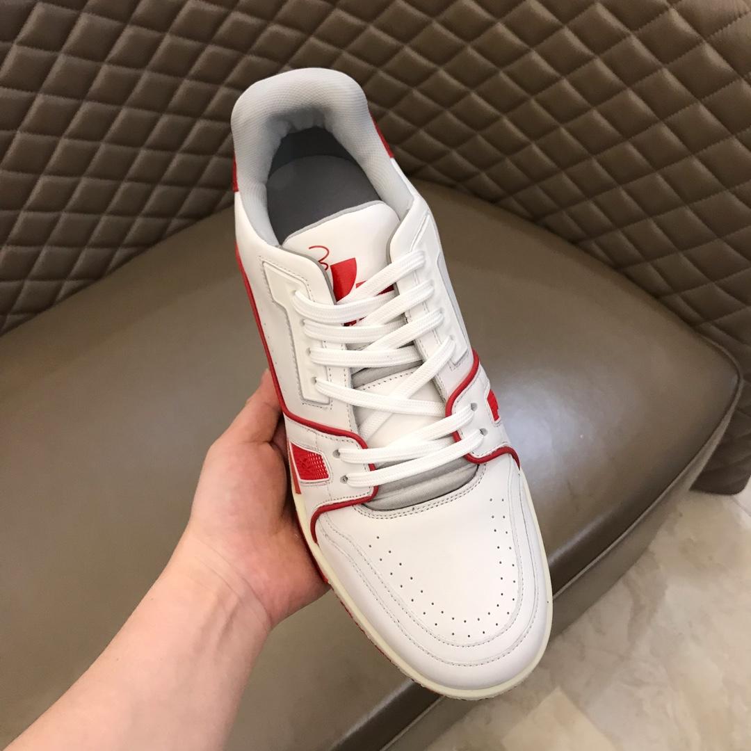 lv Perfect Quality Sneakers White and red details and white sole MS021033