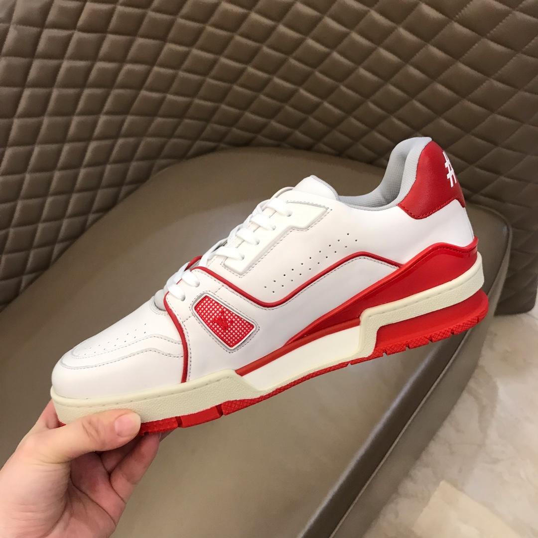 lv Perfect Quality Sneakers White and red details and white sole MS021033