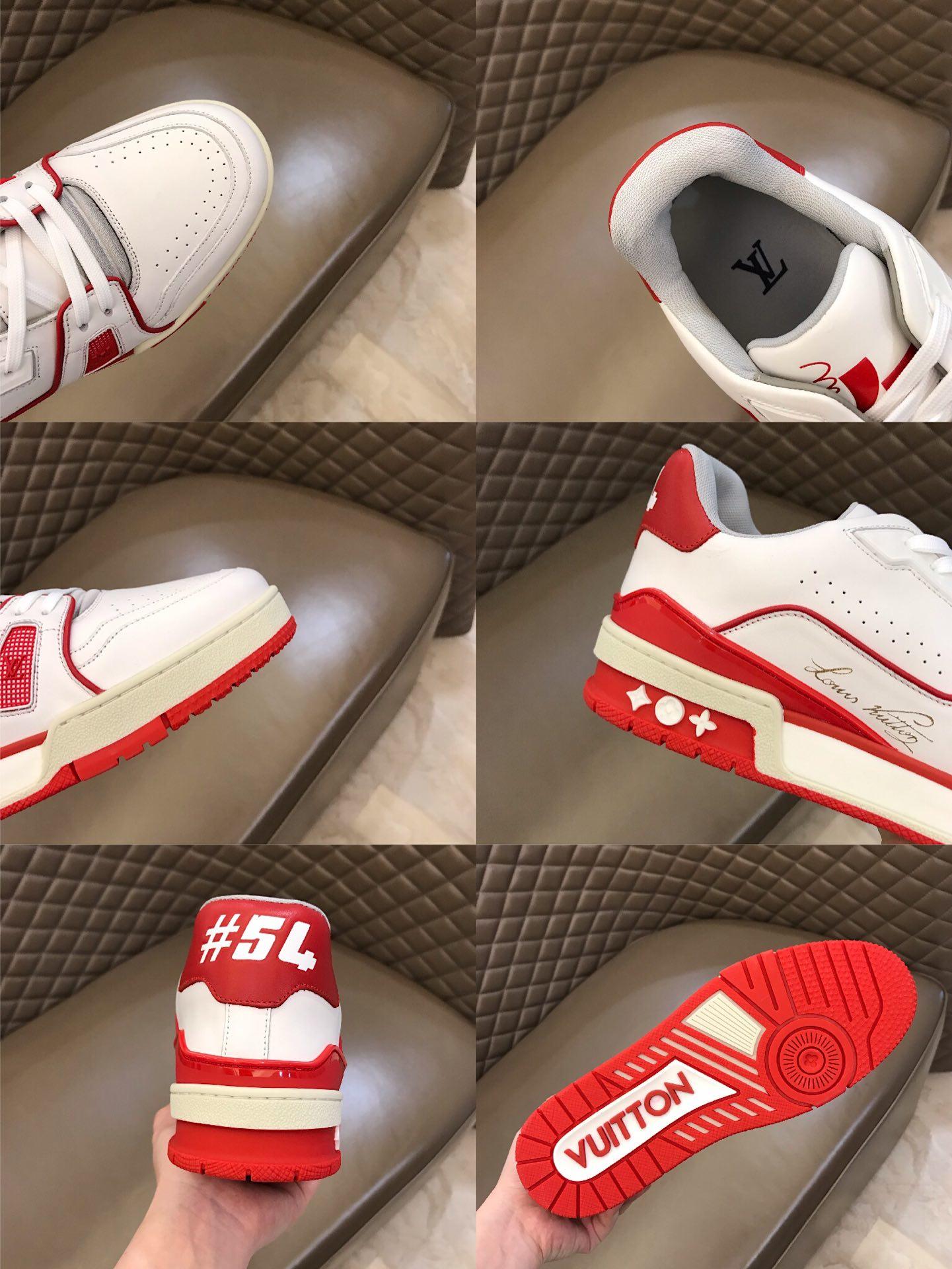 lv Perfect Quality Sneakers White and red details and white sole MS021033