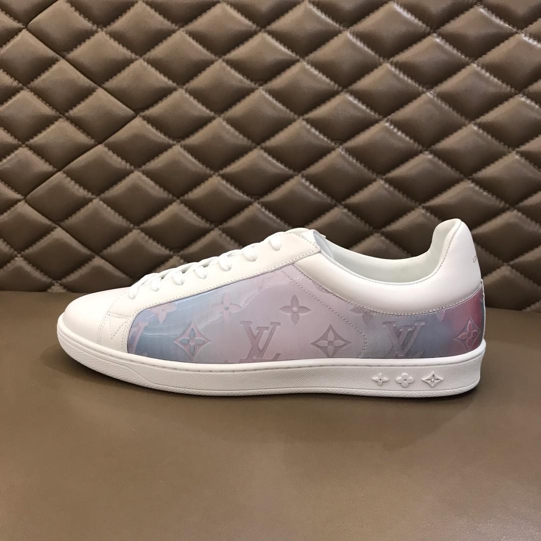 lv Perfect Quality Sneakers White and rainbow tones in Monogram fabric and white sole MS021024