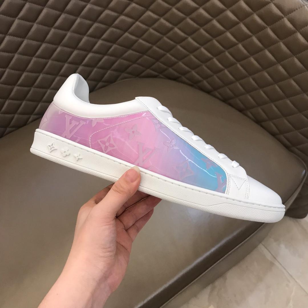 lv Perfect Quality Sneakers White and rainbow tones in Monogram fabric and white sole MS021024