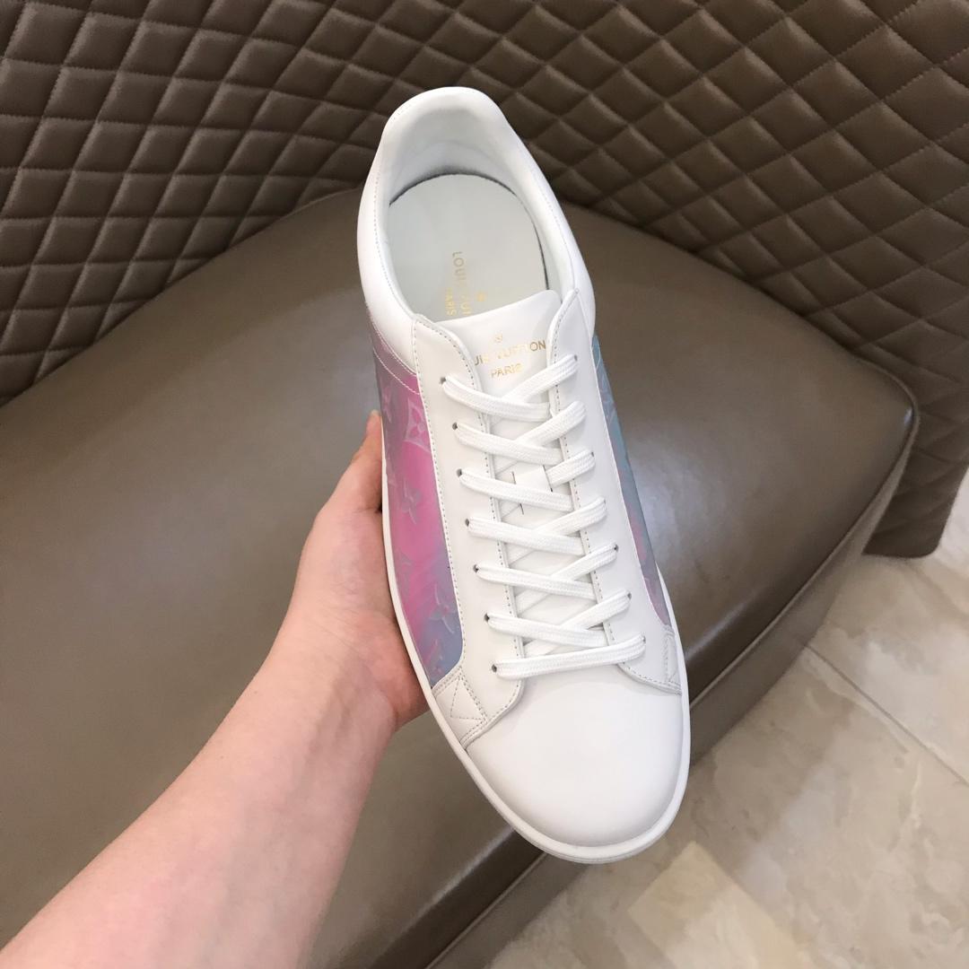 lv Perfect Quality Sneakers White and rainbow tones in Monogram fabric and white sole MS021024